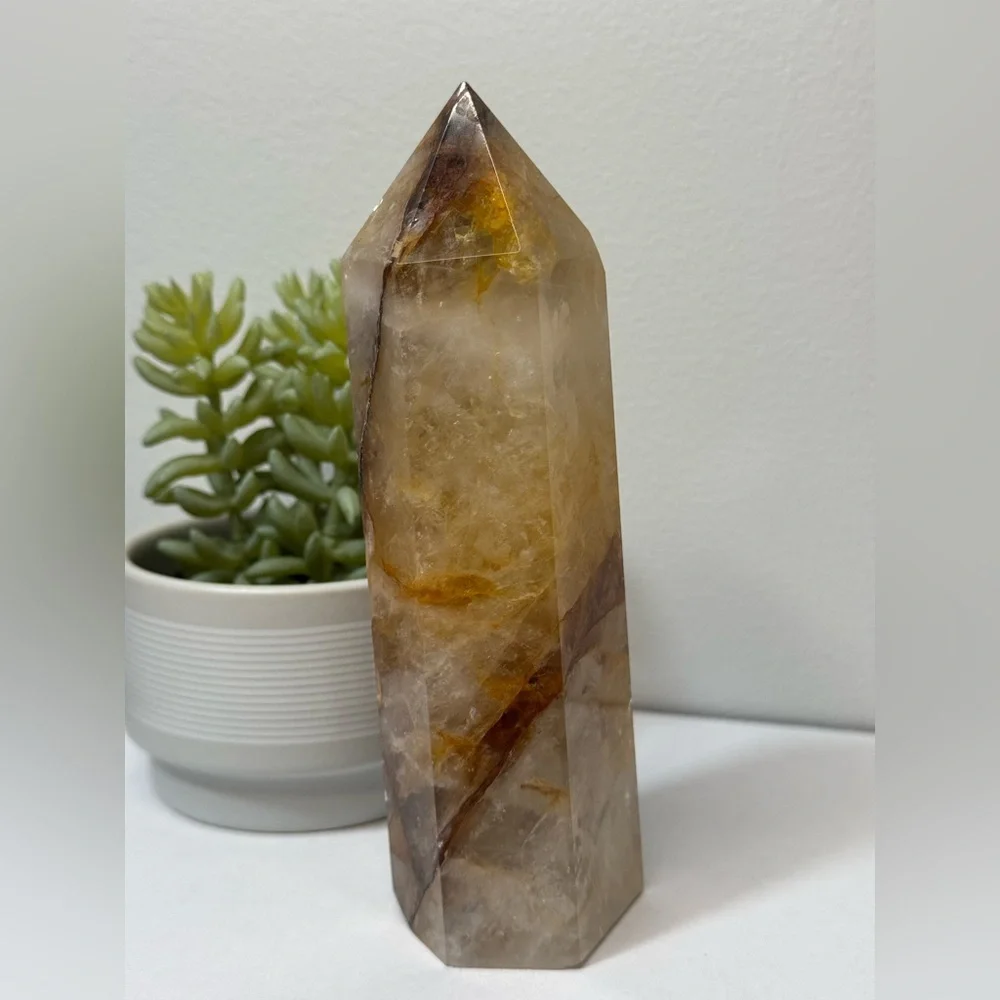 Golden Healer Quartz Crystal Tower